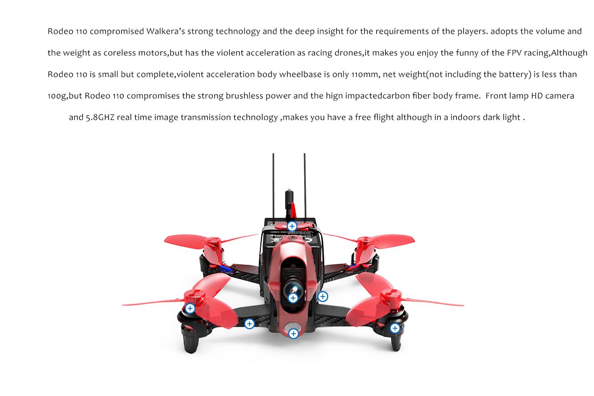 Walkera Rodeo 110 Micro Fpv Racing Drone Kit With Goggles & Devo